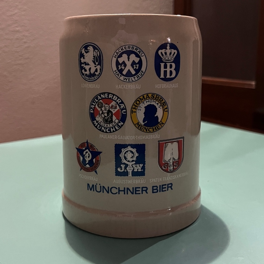 Vintage Munchner Bier 0.25 Liter GERZ Pottery Authentic German Beer Mug